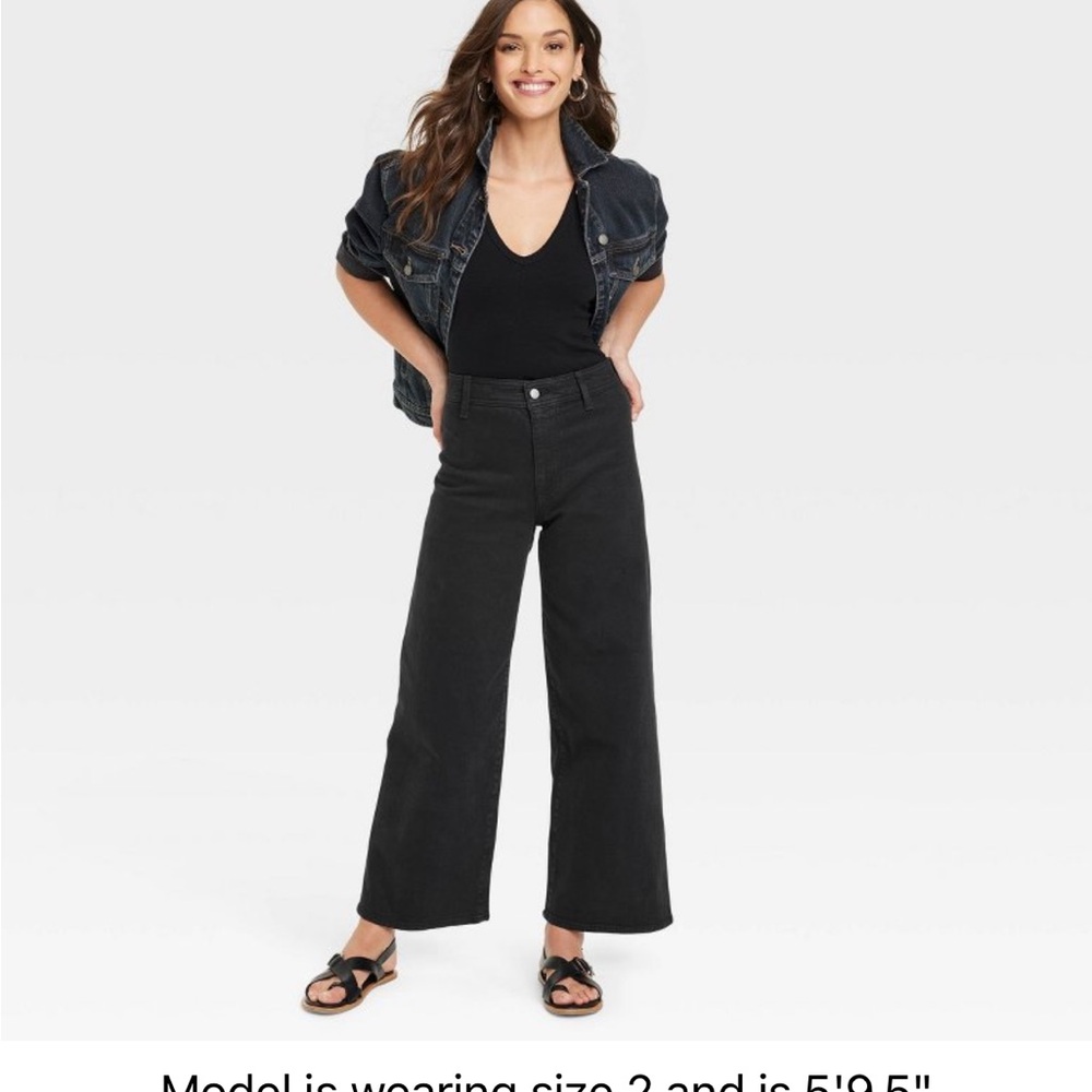 NWT Black High-Rise Wide Leg Ankle Jeans from Universal Thread size:10